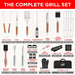35PC BBQ Grill Tools Set – Heavy Duty Stainless Steel Grill Accessories Kit with Case, Meat Thermometer, Injector, Claws