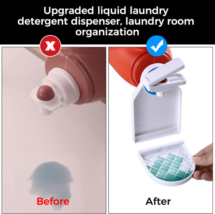 Laundry Detergent Dispenser Cup Holder,Nozzle Upgraded Labor Saving Switch Easily No More runny or Messy Laundry Deterge