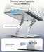 Ergonomic Adjustable Laptop Stand for Desk, Dual Foldable Computer Riser with Advanced Heat-Vent, Heavy-Duty Portable No