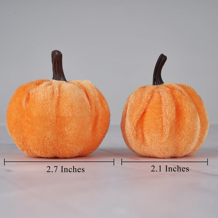 Pumpkin Decor 12pcs Artificial Velvet Fall Thanksgiving Decoration