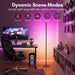 Bright LED RGB+IC Corner Floor Lamp with App, Remote Control Obsidian Black