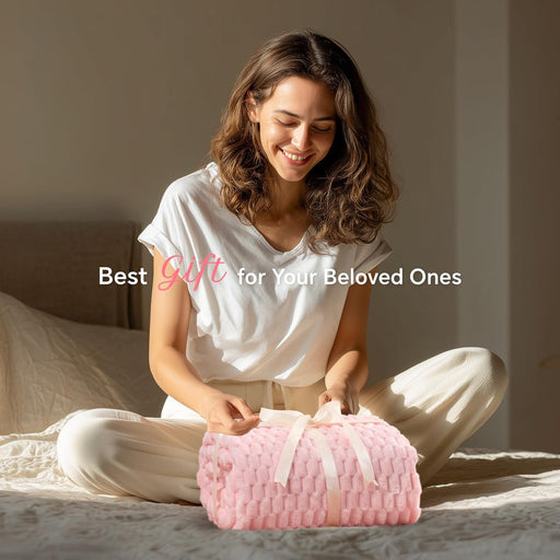 Pink Throw Blanket for Couch, Soft Cozy Gifts for Women, 50 * 60