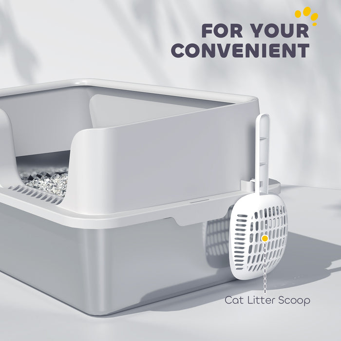 High-Sided Stainless Steel Cat Litter Box