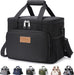Medium Lunch Bag, Insulated Lunch Box, Soft Cooler Cooling Tote for Adult Men Women, Black 12-Can (9L)
