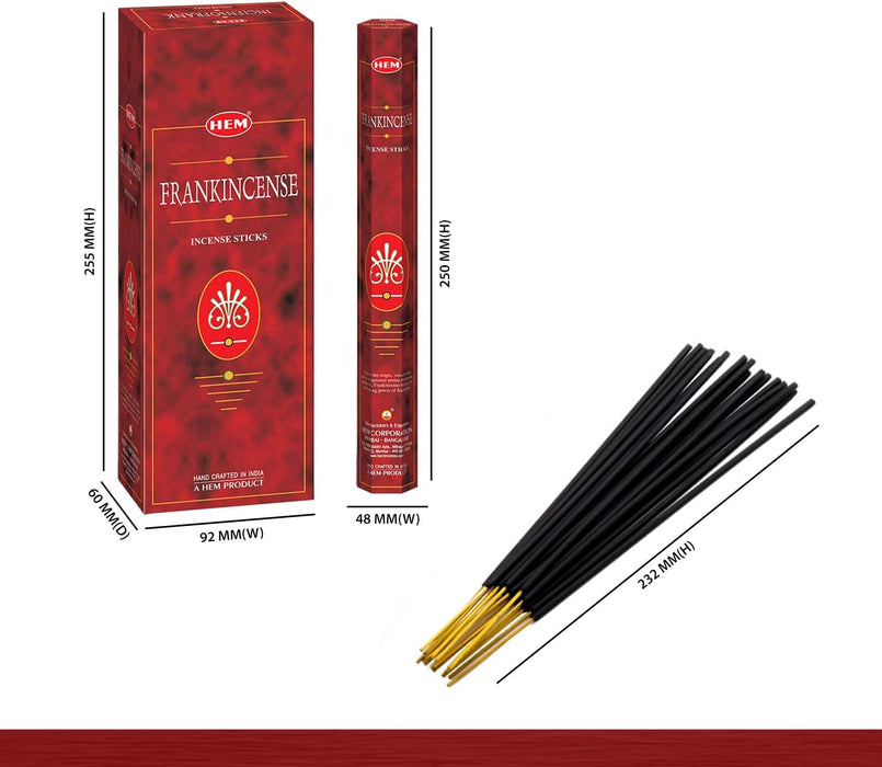 Frankincense - Box of Six 20 Sticks Tubes, 120 Sticks Total - Incense From India