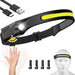 Headlamp Rechargeable, 230° Wide Beam Head Lamp LED with Motion Sensor for Adults - Camping Accessories Gear, Waterproof