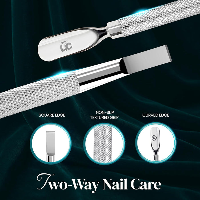Cuticle Pusher Tool & Spoon Nail Cleaner