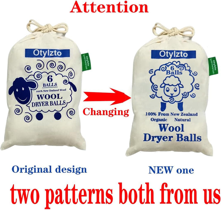 Wool Dryer Balls 6-Pack, Drying Balls for Laundry,Reusable As Natural Fabric Softener, Reduce Clothing Wrinkles, Drying 