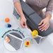 Bath Kneeler & Elbow Rest Pad Set, Non-Slip with Storage Pockets, Gray