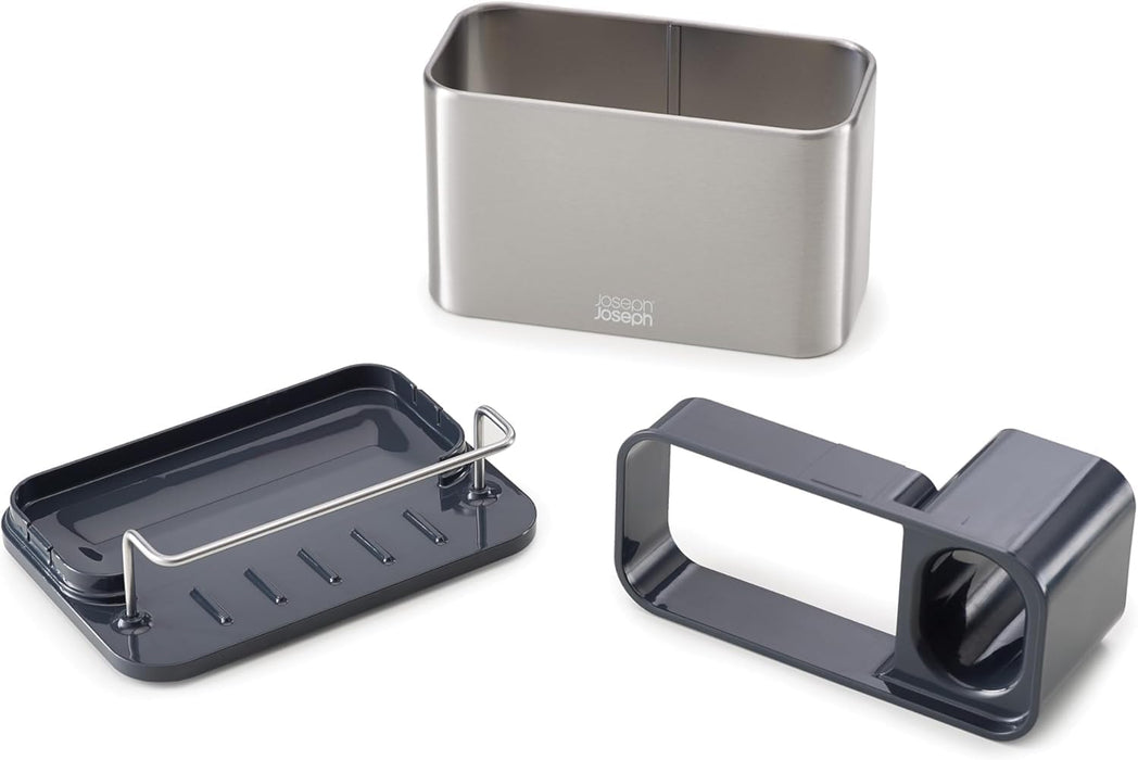 Joseph Joseph Surface Stainless Steel Caddy Sink Area Organizer and Sponge Holder, Gray