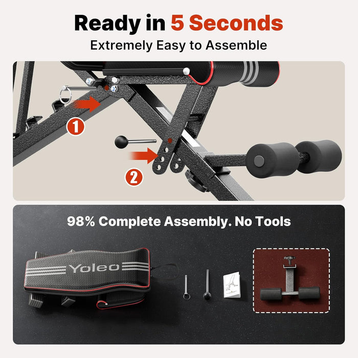 Adjustable Weight Bench, ASTM-Certified 827LBS