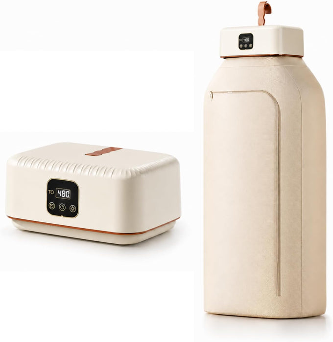Portable Clothes Dryer【Safe Quiet Fast & 1-Year Free Replacement】Upgraded Mini Dryer with Adjustable Timer, Drying Machine for Apartment, RV, Travel, Dorm(Khaki)
