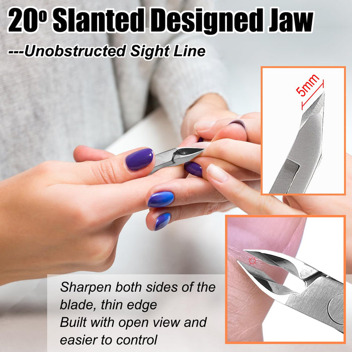 4 Packs Upgraded Cuticle Trimmer kit, 5mm Jaw