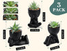 3 Pack Fake Plants in Black Pots for Bathroom Living Room Decor