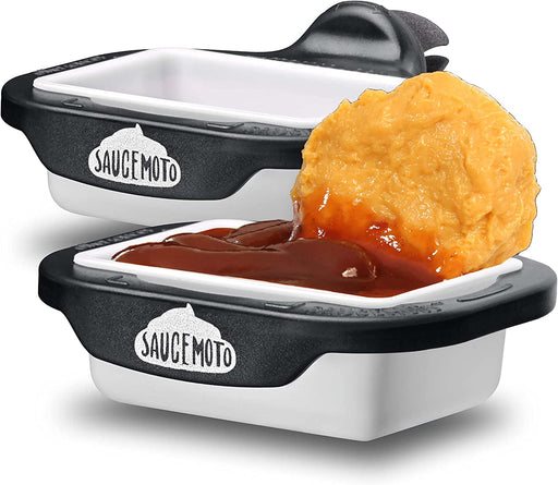 Dip Clip | An in-car sauce holder for ketchup and dipping sauces. As seen on Shark Tank (2 Pack, Black)