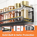 Spice Rack Wall Mounted 4 Pack, For Spice Jars & Seasonings,Black