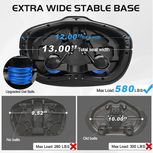 Noseless Bike Seat Cushion for Men & Women - Extra Padding & Comfort Wide Bicycle Seat, Oversized Comfortable Saddle for
