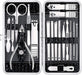 Manicure Set 18Pcs Stainless Steel Nail Clippers Set with Case Black