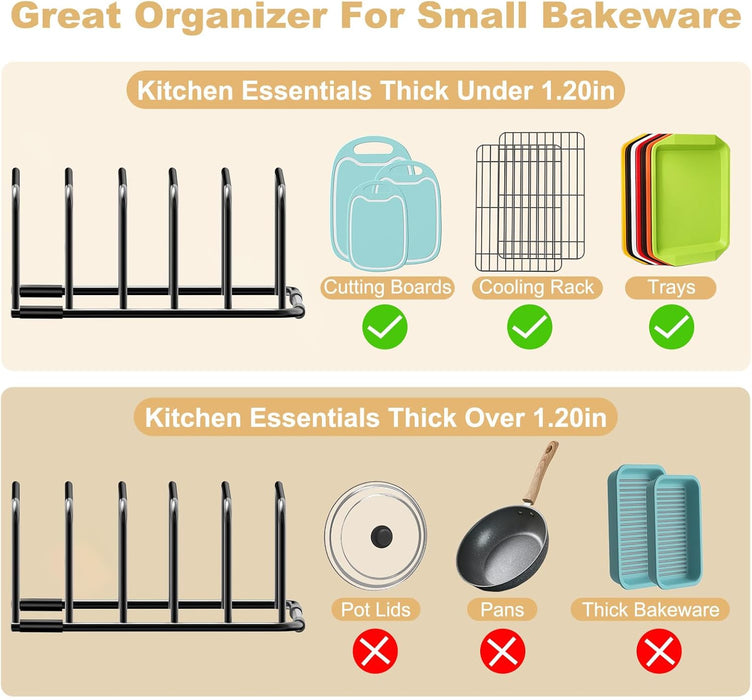 Cutting Board Organizer Storage, Baking Sheet Rack under Cabinet