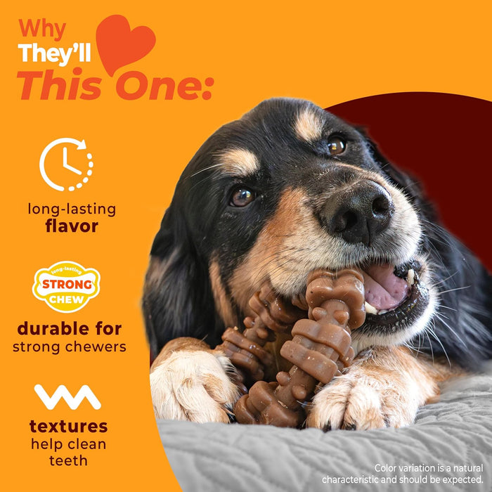 Strong Chew Ring Dog Toy, Chew Toy Made with Real Beef & Chicken