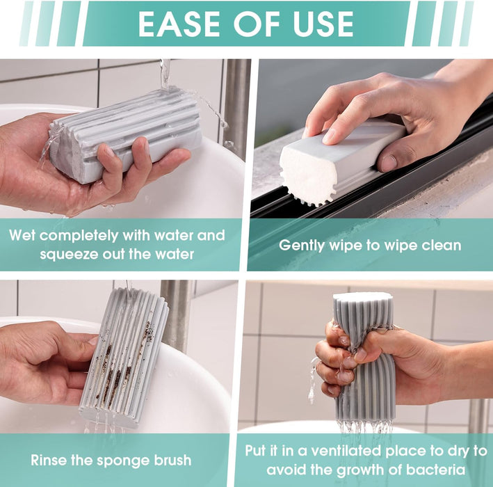 4 Pack Damp Dusting Sponge Duster, Grey Dust Cleaning Sponge, Reusable Household Cleaning Sponge Tool for Blinds, floorb