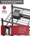 3-Tier Metal Storage Shelves Adjustable Feet, 18"x12"x30", Black