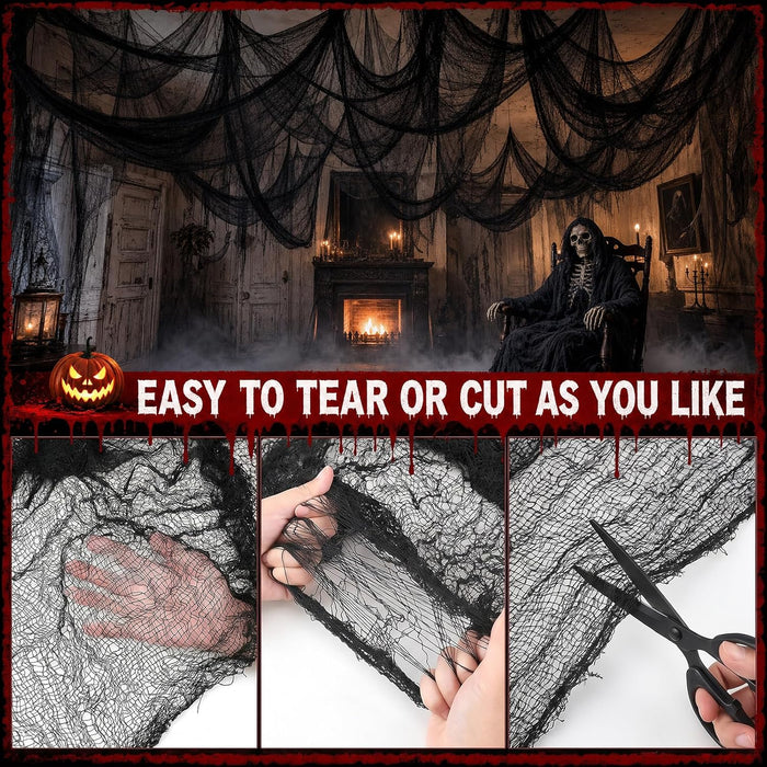 5Pcs Halloween Creepy Cloth Black 30×72inch - Halloween Decorations Clearance - Creepy Spooky Halloween Decorations Outd