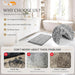 Bathroom Rugs Non Slip Washable, Ultra Soft and Water Absorbent Bath Mats, Fluffy Shower Mat Outside, Plush Matts for Bathroom Floor/Sink, 24X17, Home Decor Accessories, Light Gray and White