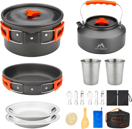 17pcs Camping Cookware Mess Kit,for Camping,Backpacking,Picnic
