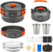 17pcs Camping Cookware Mess Kit,for Camping,Backpacking,Picnic