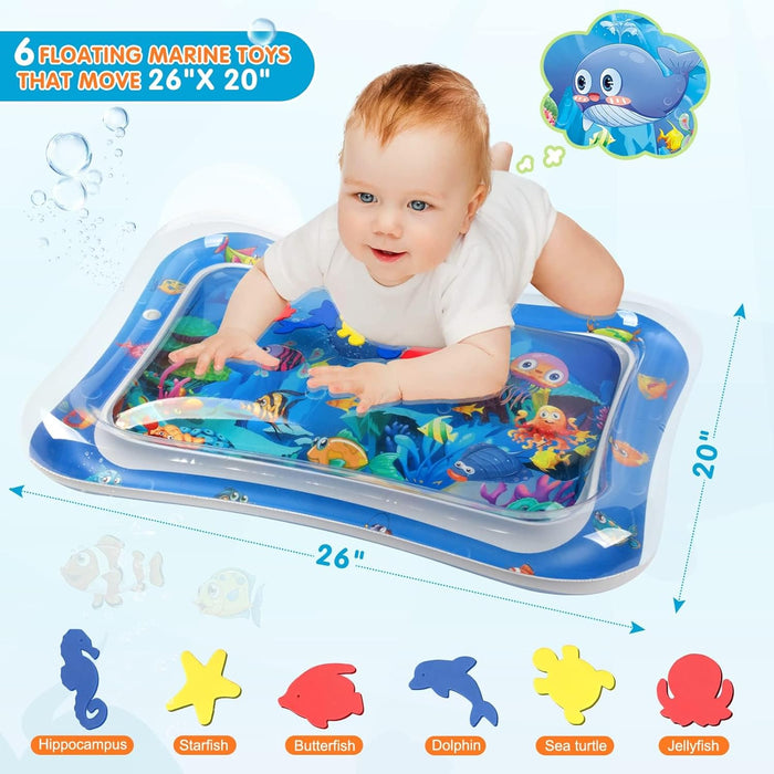 Inflatable Tummy Time Water Mat, Baby Sensory Toys 3-24 Months