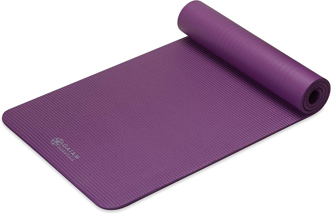 Gaiam Thick Yoga Mat, Exercise & Fitness Mat with Easy-Cinch Carrying Strap