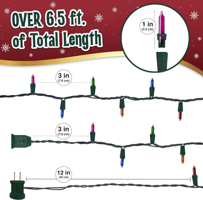 christmas lights for tree - 35 colored warm xmas lights | 6.6 ft long