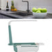 Telescopic Sink Storage Rack Holder, Adjustable Large Capacity Sink Storage Rack, PP Length Freely Drain Rack, Expandable Sink Organizer for Home Kitchen Sink, Easy Installation(Green)