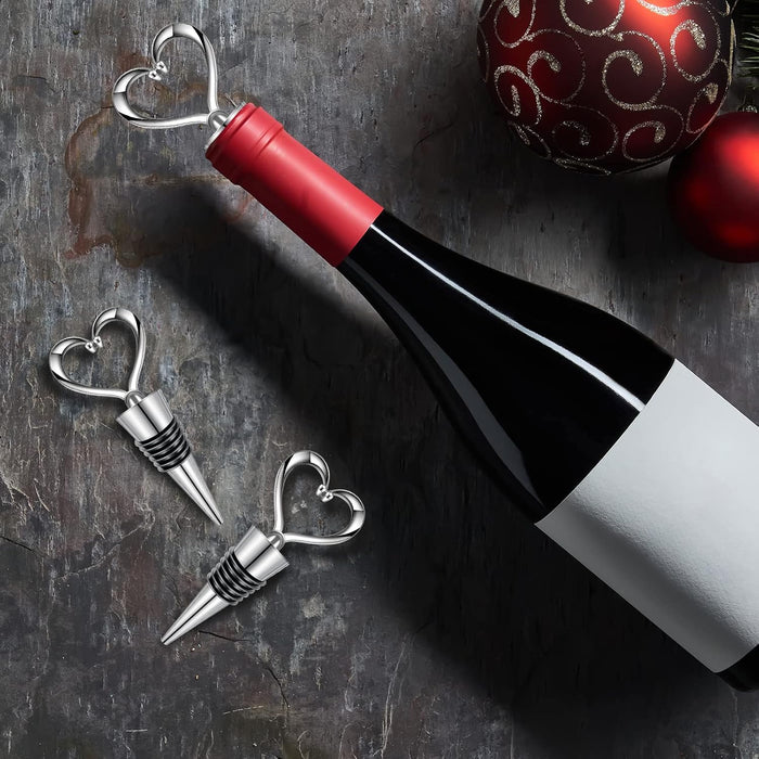 3PCS Wine Stopper Reusable Wine Stoppers Heart Shape Wine Beverage Bottle Stopper Bottle Cover Wine Outlet Cap for Wine 