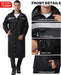 High-Visibility Reflective Waterproof Long Raincoat — Black XL