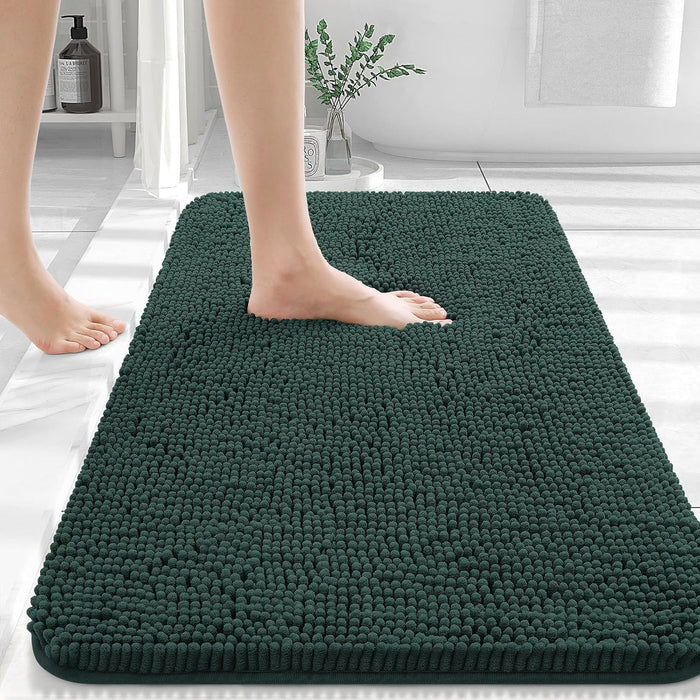 Bathroom Rugs 30X20, Extra Soft Absorbent Chenille Bath Rugs, Rubber Backing Quick Dry, Machine Washable Bath Mats for Bathroom Floor, Tub and Shower, Home Decor Accessories, Grey