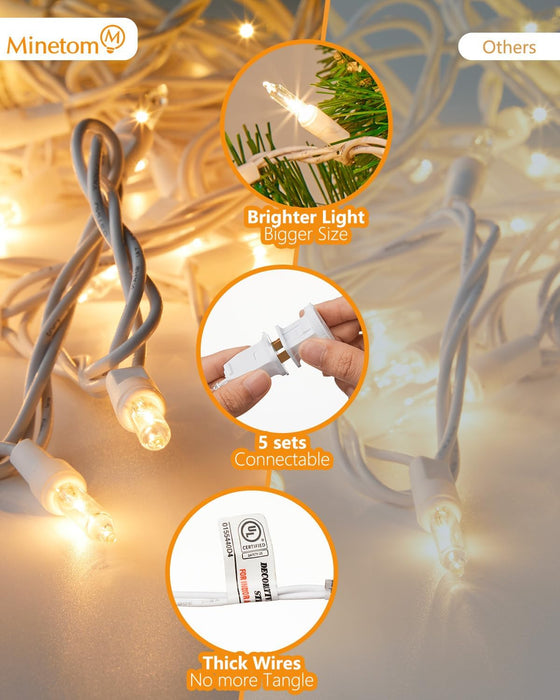 Clear Christmas String Lights 100 Count 20 Feet Incandescent Bulb