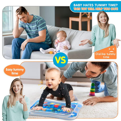 Inflatable Tummy Time Water Mat, Baby Sensory Toys 3-24 Months
