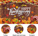 Happy Thanksgiving Backdrop Sign Autumn Maple Leaves Pumpkin Turkey Photography Background for Thanksgiving Day Party Decoration Fall Decorations