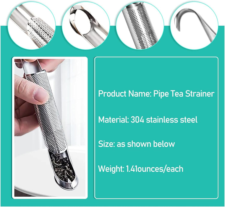 3 Pcs Tea Infuser and 1 Brush, tea diffusers for loose teaTea Infuser for Loose Tea Leaf, Coffee, Spices, Seasonings,Tea Infusers Pen with Hook
