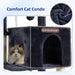 Cat Tree, Cat Tower for Indoor Cats, 43.3 inch Cat Tree Tower with Sturdy Steel Tube, Hammock, Cat Condo for Small Cats and Kittens, Scratching Post, Smoky Gray GCT004SG