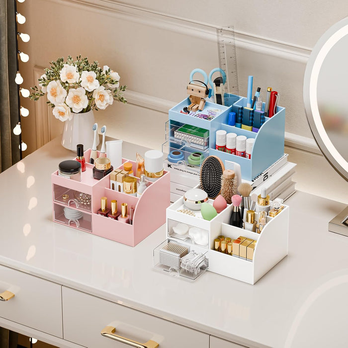 Makeup Organizer with 2 Drawers, Makeup Organizers Countertop for Vanity and Bathroom, Make up organization and Skincare
