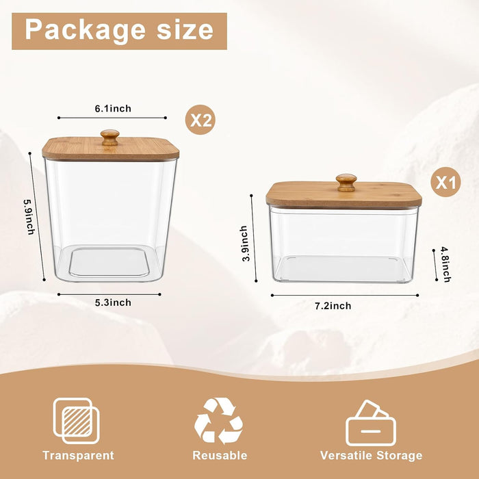 3 Pack Laundry Pod Containers and Dryer Sheet Holder, Laundry Room Organization Storage Containers with Lids and Labels 