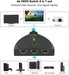 HDMI Switch 3 in 1 Out, 4K HDMI Switcher with Pigtail HDMI Cable
