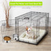 2 Pcs Stainless Steel Small Dog Crate Food Water Bowl, 19 & 12 OZ