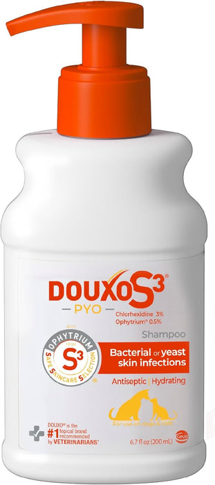 S3 PYO Medicated Dog Shampoo with 3% Chlorhexidine for Dogs – Antibacterial & Antiseptic Yeast Infection Treatment For Dogs & Cats, Clinically Proven, 6.7 fl oz