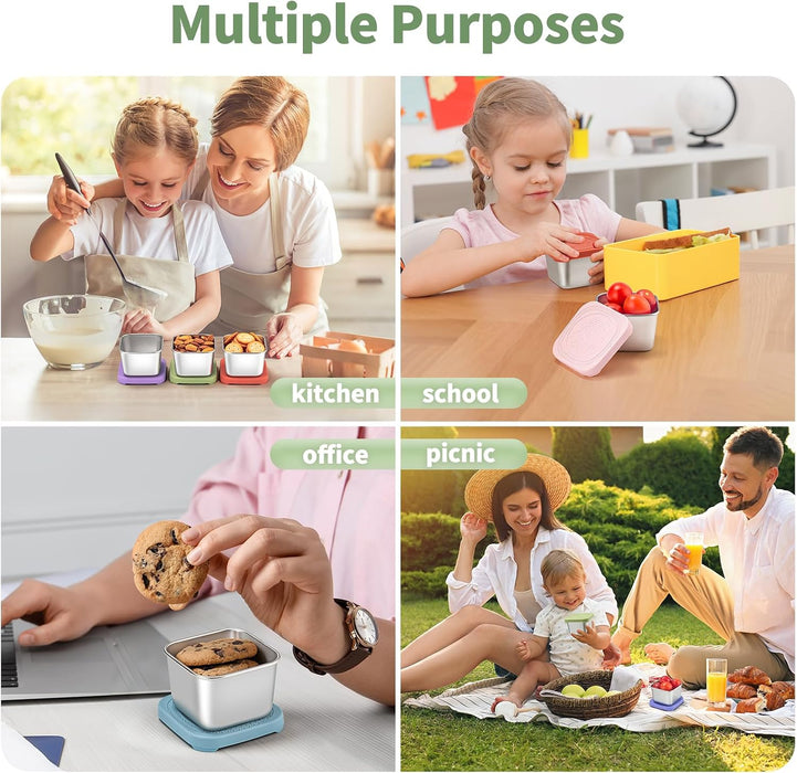 6 Oz Snack Containers with Lids for Kids - 6 Pack Lunch Box Accessories