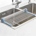 Over The Sink Dish Drying Rack, Roll Up Dish Drying Rack Kitchen Dish Rack Stainless Steel Sink Drying Rack, Foldable Di