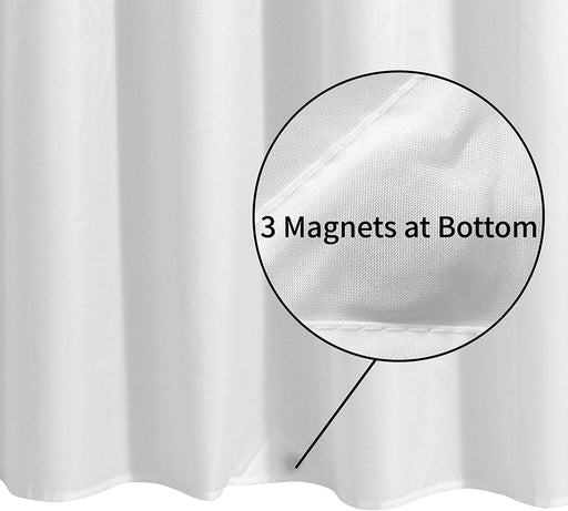 Waterproof Fabric Shower Curtain or Liner White, 72x72